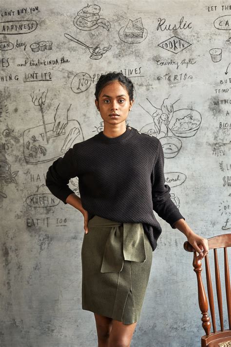 Buy No Nasties Sustainable Moss Green Slim Knit Skirt For Women Online