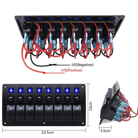 Empfohlene Produkte 1X Boot Auto Marine Wippschalter Panel 8 Gang 3PIN ...