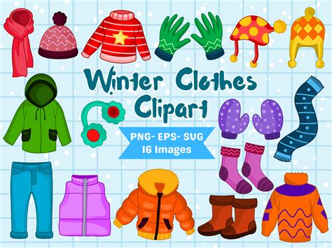 Winter Clothes Clip Art Black And White