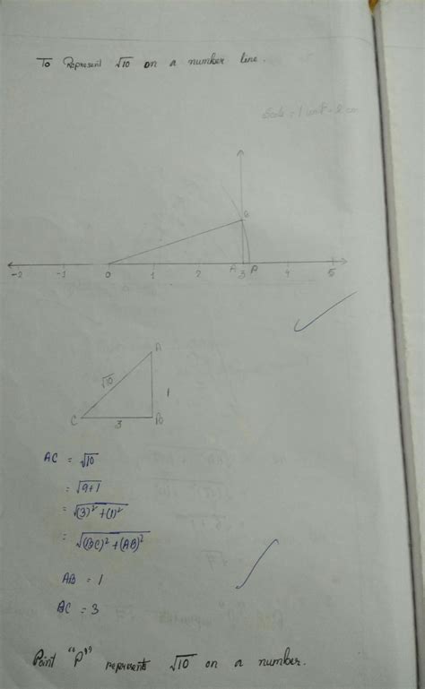 1. Represent the following irrational numbers on number line. (1)√10 ...