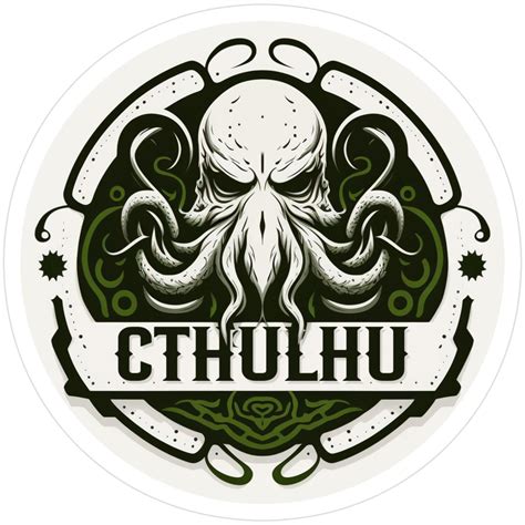 Cthulhu Logo Sticker in 2025 | Cthulhu, Kraken drawing, Lovecraftian