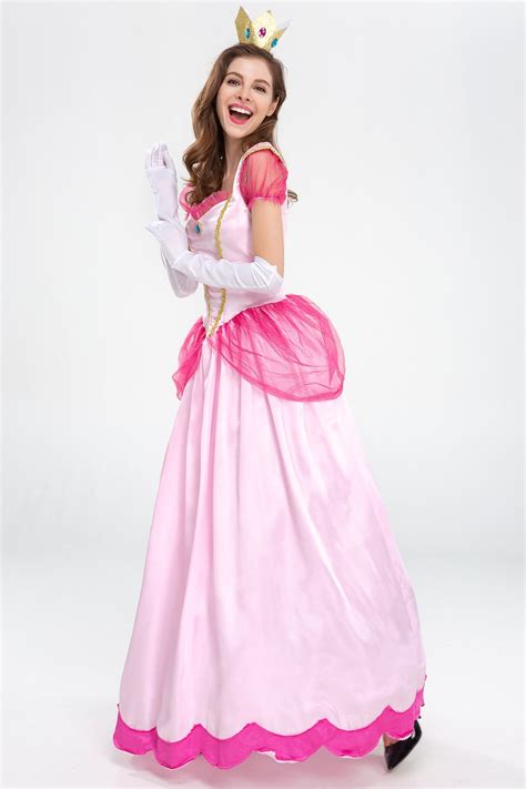 Princess Peach Dress Costume with Gloves and Crown – NalaGila