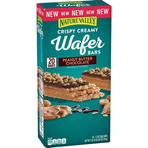 Nature Valley Crispy Creamy Wafer Bar, Peanut Butter Chocolate, Granola ...