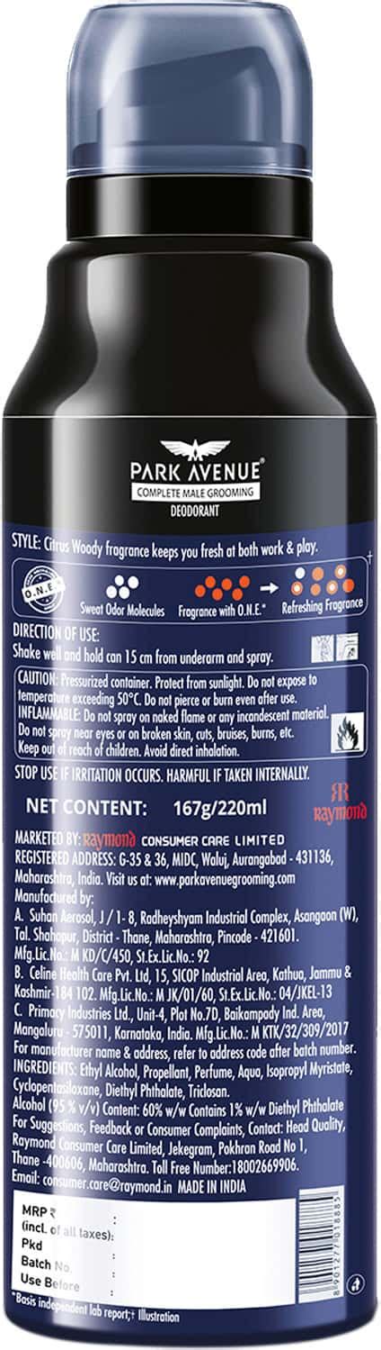 Buy PARK AVENUE STYLE WOODY BLAST PERFUME DEODORANT SPRAY 220ML Online ...