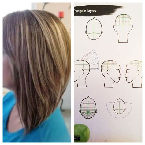 TRIANGULAR LAYERS. Section hair into four part sections Beginning with ...