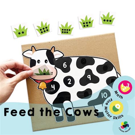 Feed the Cows Counting Game: Homeschool Math Activity (printable PDF ...