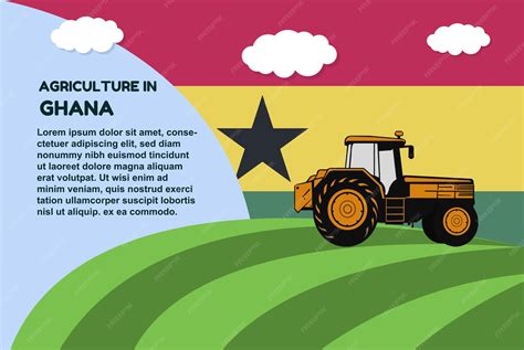Premium Vector | Agriculture in ghana concept banner with tractor field and text area farming ...