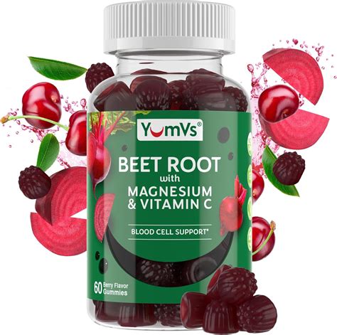 Amazon.com: YumVs Beet Root Gummies with Magnesium & Vitamin C – Berry ...