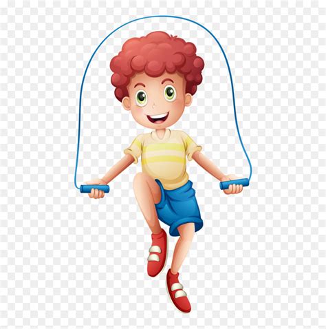 Boy Jump Roping Clip - Boy Skipping, HD Png Download - vhv