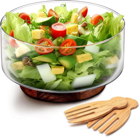 Amazon.com | FillTouch Large Glass Salad Bowl Set Glass Mixing Serving ...