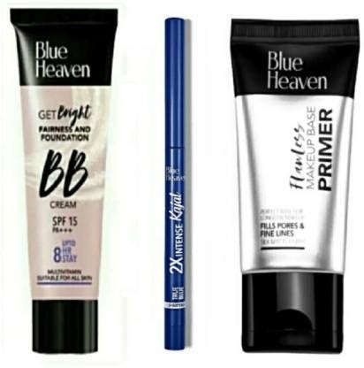 BLUE HEAVEN BB CREAM (30gm) + TRU BLUE KAJAL + PRIMER (16g) Price in ...