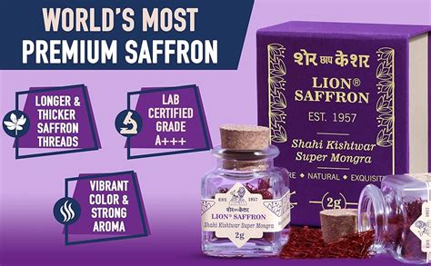 LION BRAND SAFFRON 2 gram A+++ Original Shahi Kishtwar Jammu Mongra ...