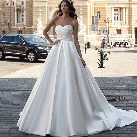 Satin Sweetheart Wedding Dresses