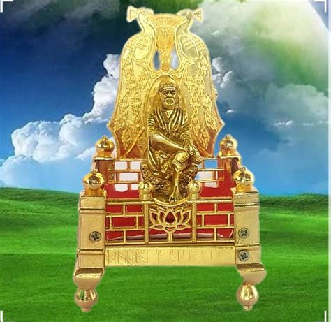 Basukiya Shirdi Sai Baba With Beautiful Singhasan Metal Home Temple ...