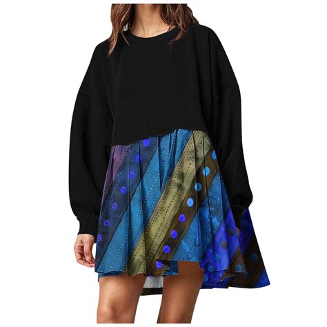 Royal Blue Casual Dresses for Women Fall Summer Cuff Long Sleeve Boat ...