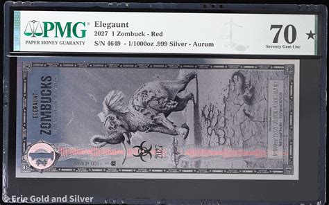 Erie Gold And Silver | 2027 Zombucks Elegaunt 1/1000 oz Silver Back ...