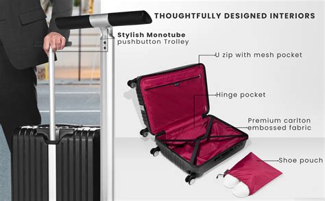 Carlton Stark Plus Str 55 360 SMS Hard Luggage : Amazon.in: Fashion