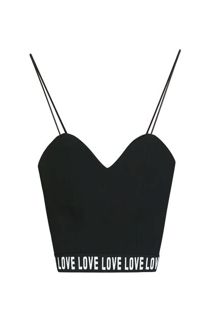 Black letter pattern crop top for womens – ARISAA
