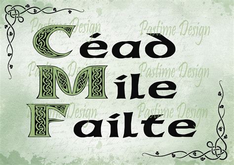 Instant download Céad Míle Fáilte image transfer Irish | Etsy