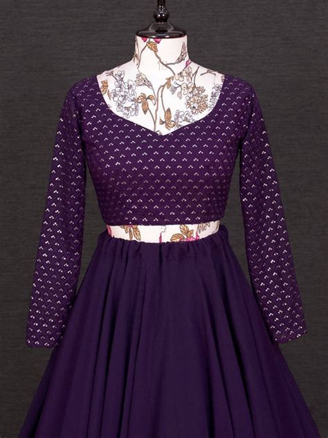 Buy Purple Sequins Georgette Wedding Lehenga Choli from Ethnic Plus