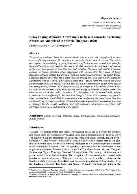 Demystifying Women’s Affordances in Spaces towards Nurturing Noetics An ...
