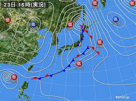 過去の実況天気図(2020年10月23日) - 日本気象協会 tenki.jp