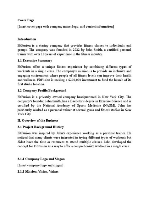 Business Plan Sample 的图像结果