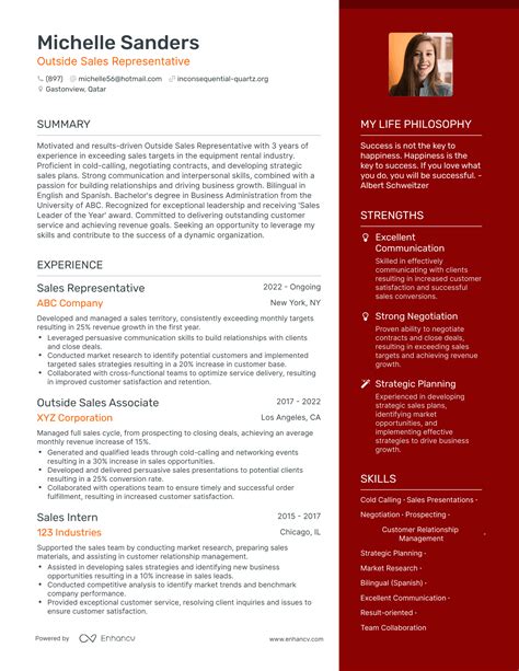 3 Successful Outside Sales Representative Resume Examples And Writing Tips for 2024