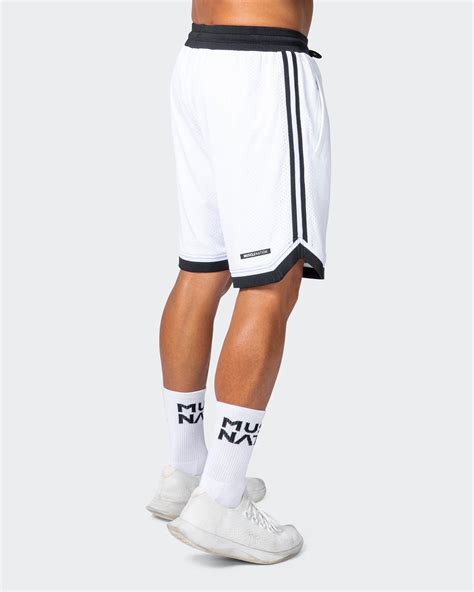 Mens 8" Basketball Shorts - White | Be Activewear