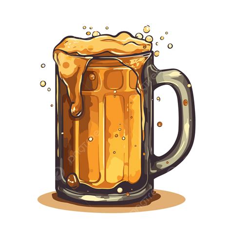 Beer Mug Vector, Sticker Clipart Beer Mug Full Of Foam And Bubbles ...