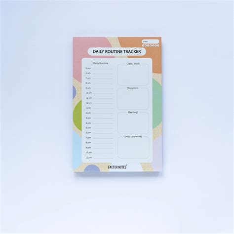 FACTOR NOTES Tear-off Notepads:A5 Sized|90 sheets|90 GSM(Daily Routine ...