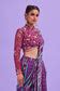 Purple Thread & Cutdana Floral Embroidered Blouse with Purple & Green