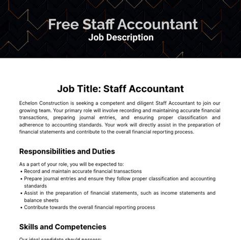 Free Staff Accounting Job Description Template to Edit Online