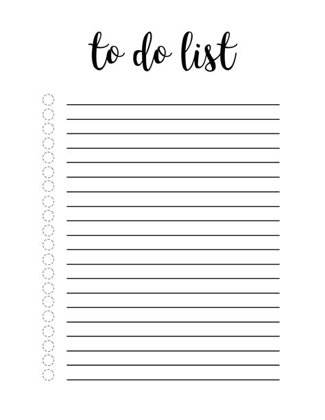 Free Printable To Do Lists | Printable To Do Lists