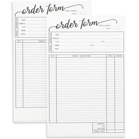 Buy Set of 2 Work Order Forms with Carbon Copy, Invoice Book for Small ...