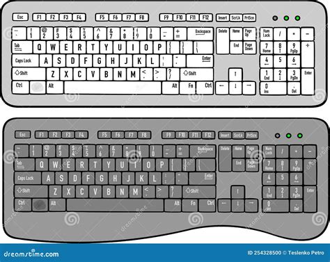 Two Computer Keyboards Vector Illustration Stock Vector - Illustration ...