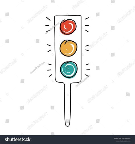 Cartoon Traffic Light Cute Icon Concept: เวกเตอร์สต็อก (ปลอดค่า ...