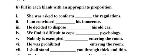Fill in the blanks with correct preposition. - Brainly.in