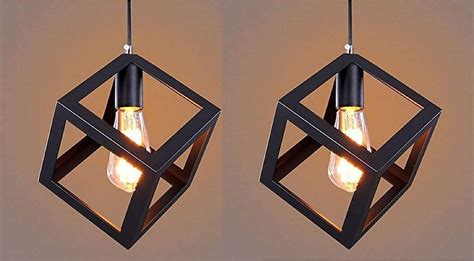 Buy Groeien AC 110V 60-Watts Metal Cube Ceiling Light (Black, Pack of 2 ...