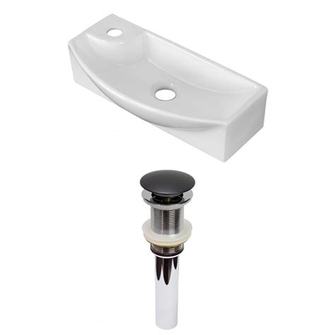 American Imaginations White/Enamel Glaze Ceramic Vessel Rectangular ...