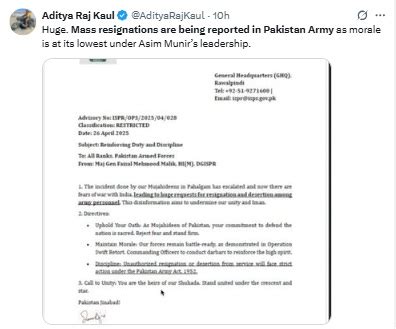 Pakistan Army ‘Mass Resignations’ Memo: Unpacking The Inconsistencies ...