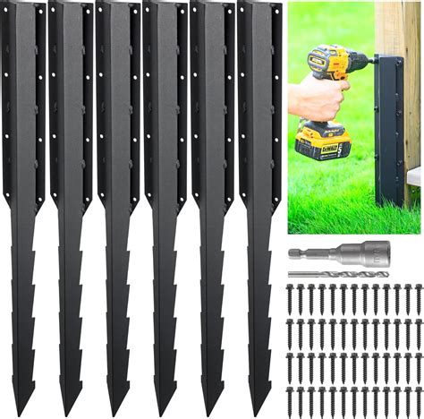Amazon.com : Samamixx Fence Post Repair Kit, 4 Pack Universal Metal ...