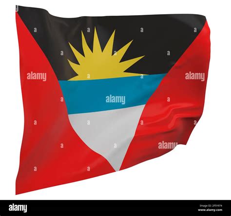 Antigua and Barbuda flag isolated. Waving banner. National flag of ...