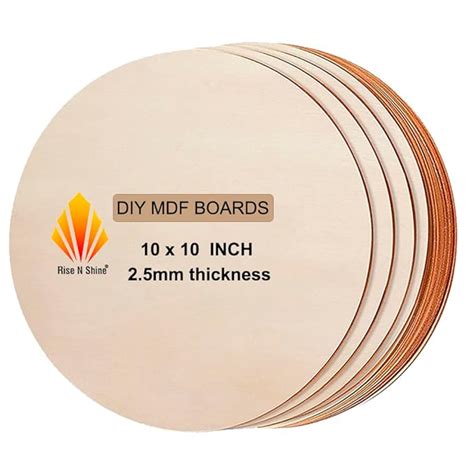 Rise n Shine MDF Board Cutouts -10 Inch 2.5mm Thick Round MDF Boards ...