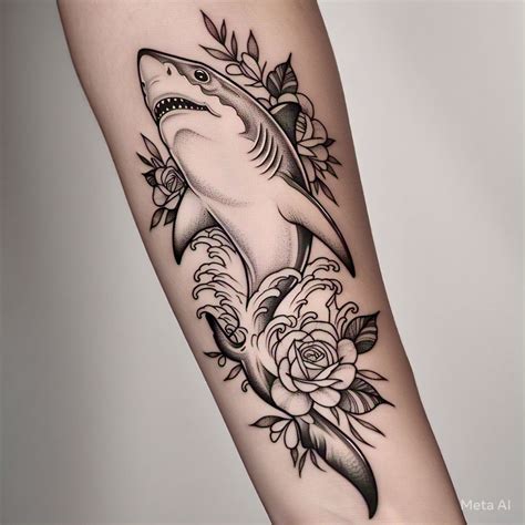 Elegant Shark Tattoo for Women – Feminine & Bold Design in 2025 | Shark ...