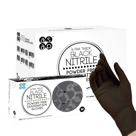 Asap Black Nitrile Gloves 4 Mil Black Exam Gloves Black | Desertcart INDIA