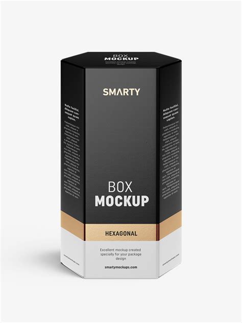 Hexagonal box mockup / white - metallic - kraft - Mockups Design