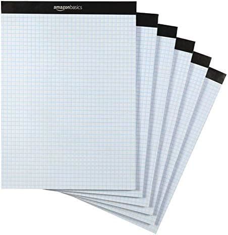AmazonBasics Quad Ruled Graph Paper Pad, Letter Size 8.5" x 11", 6-Pack ...