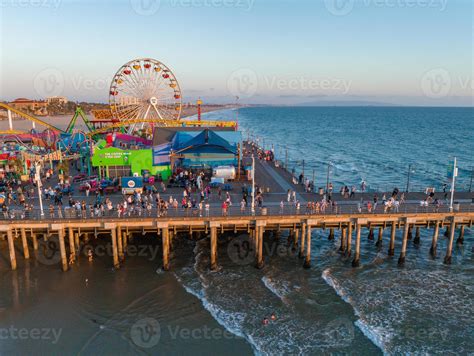 Panoramic aerial view of the Santa Monica Beach and the Pier 13433226 ...
