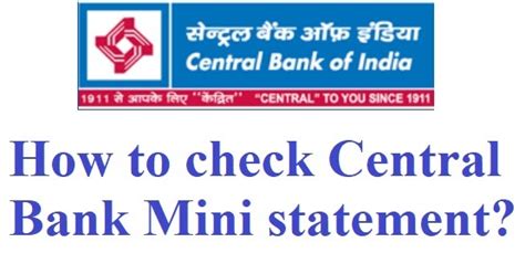 How to check Central Bank Of India mini statement?